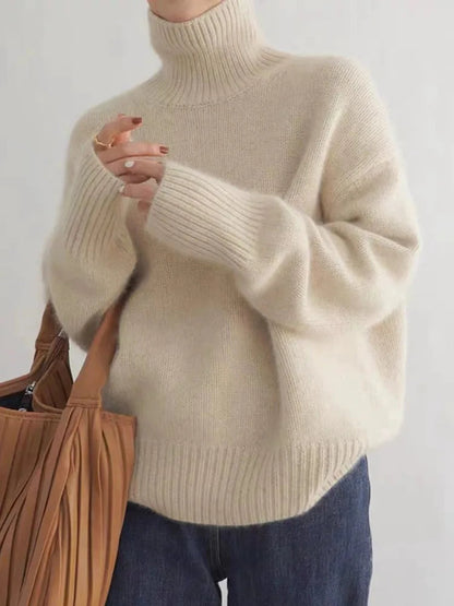 Ashdown Women's Wool-Look Roll Neck Jumper — Soft Elegant Knit 1