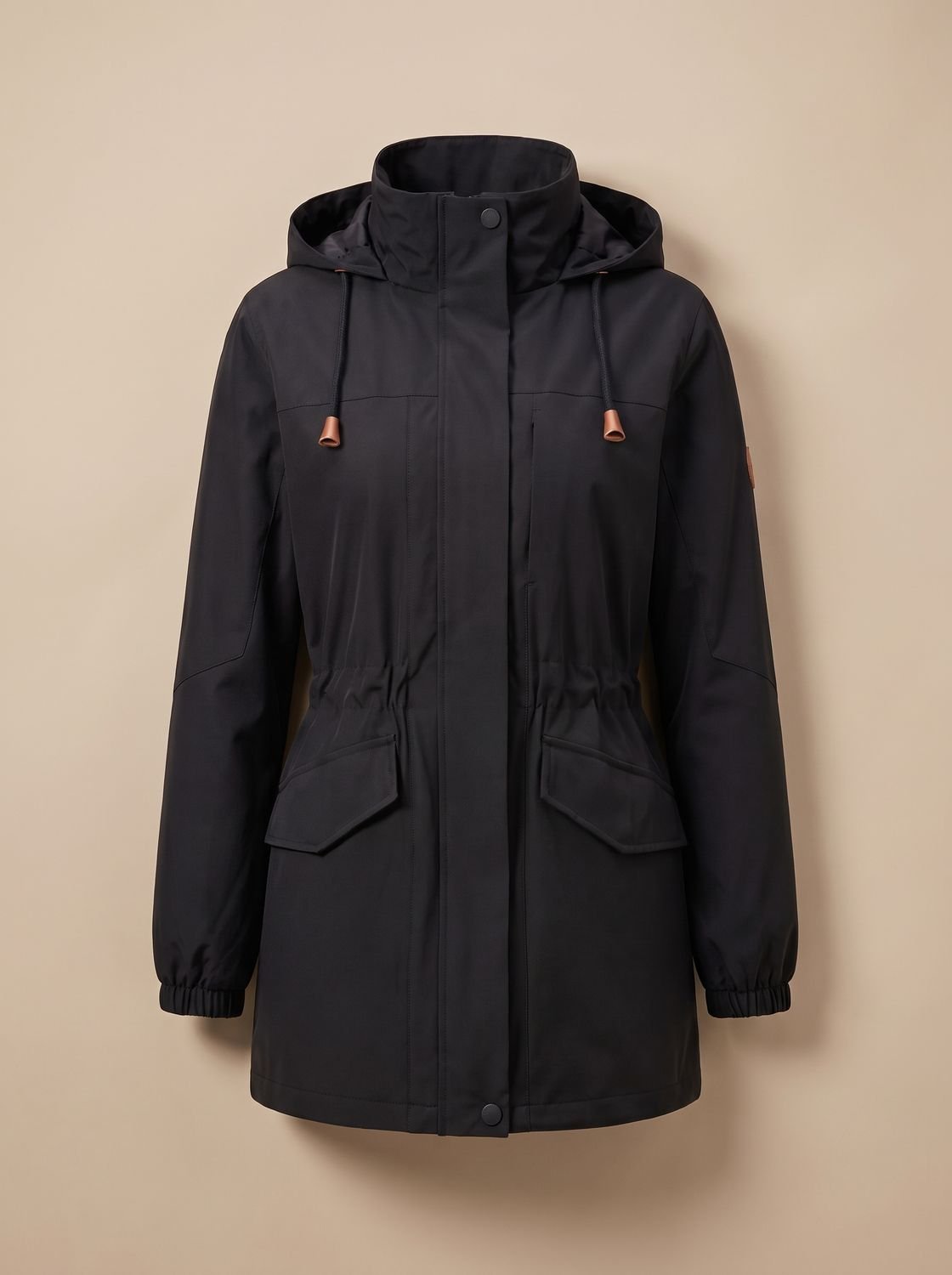 Women's Water-Resistant Hooded Parka Coat — Drawstring Fit 5