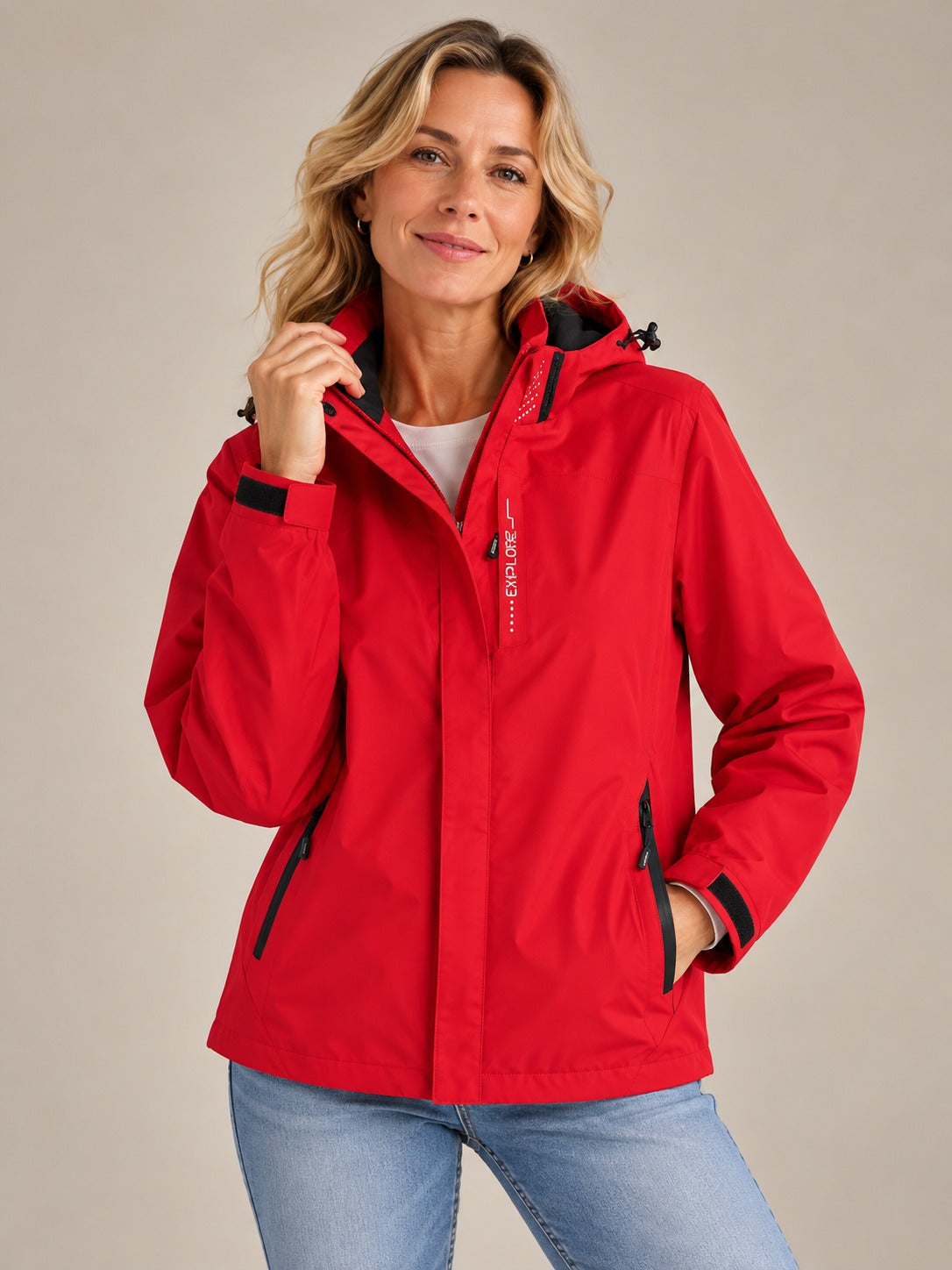 Women's Waterproof Rain Jacket — Removable Adjustable Hood 2
